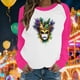 thumbnail image 1 of Xuyuer Mardi Gras Shirts for Women Shirt Funny Mask Graphic Tee Carnival Long Sleeve Shirt V Neck Top, 1 of 6