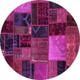 thumbnail image 1 of Ahgly Company Machine Washable Indoor Round Oriental Pink Modern Area Rugs, 6' Round, 1 of 4