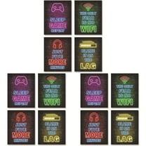 Jierger 12pcs Neon Gaming Decor Video Gamer Room Decor Gaming Decor for Boys Room Boys Gaming Wall Art Neon Gaming Room Decor Gamer Wall Decor Teenage Boy Room Decor