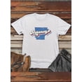 thumbnail image 1 of T-shirt Graphique Rétro pour Hommes de l'Arkansas, Décontracté et Respirant, à Manches Courtes avec Design Bleu et Rouge, 1 of 5