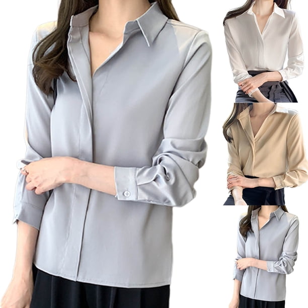 Sudadera corta,Suéter de cuello en V para mujer, jersey informal de manga larga, tejido de poliéster suave, versátil para uso diario, sopatenor