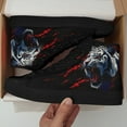 thumbnail image 2 of Coolcustomize Men's Plus Size Gothic High-top Sneakers with Tiger Print - Punk Style Lace-Up Trainers, Casual Streetwear Shoes, Black with Red Accents, Edgy Casual Boots | Bold Graphic Shoes, 2 of 10