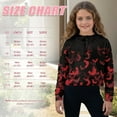 thumbnail image 7 of Xoenoiee Red Bat Print Girls Half Zipper Pullover Sweatshirt Halloween Long Sleeve Hoodies with Kangaroo Pocket Fleece Basic Sweater, Size 5-6 Years, 7 of 7