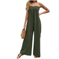 thumbnail image 2 of Pantalones de Pierna Ancha Casual Pecho Plisado Correa de Espalda Suelto para Primavera Verano, 2 of 9