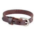 thumbnail image 3 of Pulsera de cuero para hombre, pulsera de cuero de acero inoxidable, brazalete, brazalete, cuerda marrón, 3 of 9