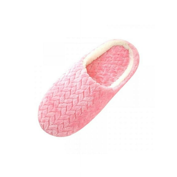 Women Men Jacquard Soft Bottom Suede Indoor Non-slip Cotton Slippers