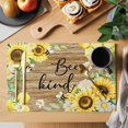 thumbnail image 2 of Sunflower Floral Placemats Set of 4, Farmhouse Pastoral Daisy Bees Brown Wood Placemats for Dining Table, Place Mats for Kitchen Tabletop, Waterproof Wipeable Dining Table Mats Set, 2 of 9