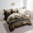 thumbnail image 4 of Feelyou Jungle Bear Wildlife Twin Bedding Sets 7-Piece, Western Rustic Cabin Bedding Comforter Set, Wooden Plank Reversible Sheet Sets, Ultra Soft Bedroom Decor, 4 of 8