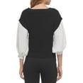 thumbnail image 2 of DKNY Womens   Bishop Sleeve Crewneck Pullover Sweater, 2 of 2