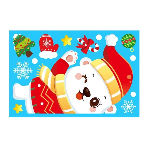 pegatinas navidad adornos navidad 2022 Pegatinas navideñas para ventana, decoración navideña para bebé, adornos interiores para casa de Año Nuevo 2023