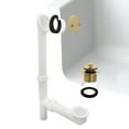 thumbnail image 3 of Westbrass 594244-01 14" White Poly Bath Overflow Assembly with Twist & Close Drain and 2-Hole Faceplate, Polished Brass, 3 of 14