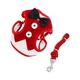 thumbnail image 4 of Puppy Harness Leash Set Dog Cat Escape Proof Collar Small Medium Large Size Bowtie Breathable Suit Mesh Clothes Hauling Cable Easy Control Pet Vest Red/L, 4 of 9