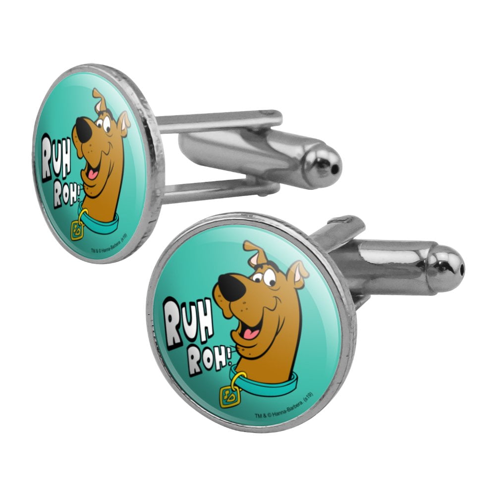 Scooby-Doo Ruh Roh Round Cufflink Set Silver Color
