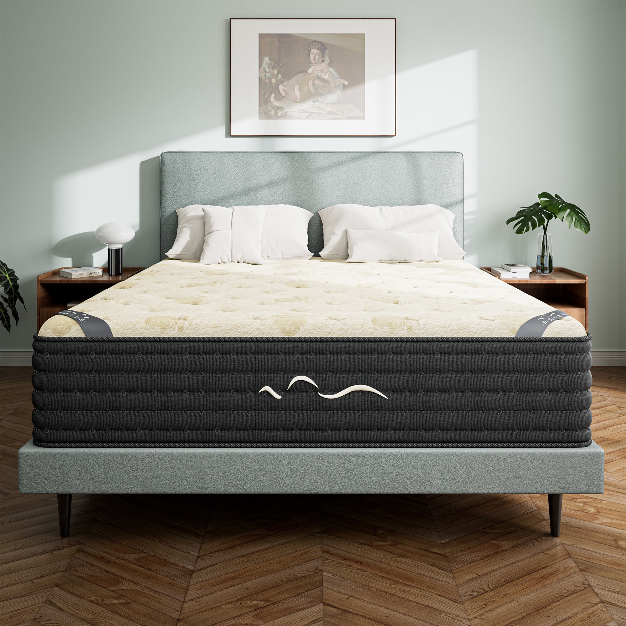 POSMOND Dual-Sided 14" Full Mattress Medium Firm & Firm Reversible Hybrid Mattress,Cooling Gel Memory Foam Mattress-in-a-Box,Pocket Coils,Pressure Relief