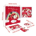 thumbnail image 3 of Tyidzon 4Pcs Christmas Shower Curtain Set with Non-Slip Bathroom Rugs Toilet Lid Cover U-Shaped Mats for Home Bathroom Xmas Decor, Waterproof Shower Liner 71x71", 3 of 5