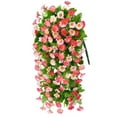 thumbnail image 2 of Clearance! Liulin Artificial Hanging Flowers for Outdoors, Fake Mums Artificial Flowers, Fake Hanging Plants Daisy Faux Silk Flower Bouquet for Wall Home Garden Wedding Decor, 15.7Inch, Pink, 2 of 6
