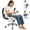 Velvet-Beige, variant on COOLHUT Criss Cross Chair with Flip-Up Arms and Wheels, Moveable Back Cushion Wide Seat Office Desk Chair, Swivel Cross Legged Chair for Home Office, Study, Vanity, Velvet Fabric, Beige