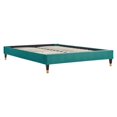 thumbnail image 2 of Ergode Harlow Twin Performance Velvet Platform Bed Frame - Teal, 2 of 5