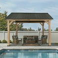 thumbnail image 5 of INTER HUT 13x11 Outdoor Hardtop Wood Gazebo Cedar Framed Permanent Pavilion, 5 of 7