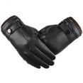 thumbnail image 2 of Winter PU Leather Gloves For Men, Warm Thermal Touchscreen Texting Typing Dress Driving Motorcycle Gloves With Wool Lining, 2 of 8