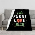 thumbnail image 2 of Cozy Flannel Blanket with Playful ' LOVE ' Design - Soft Warm Perfect for Sofa Travel Bed and Chair - Whimsical Decor, 2 of 7