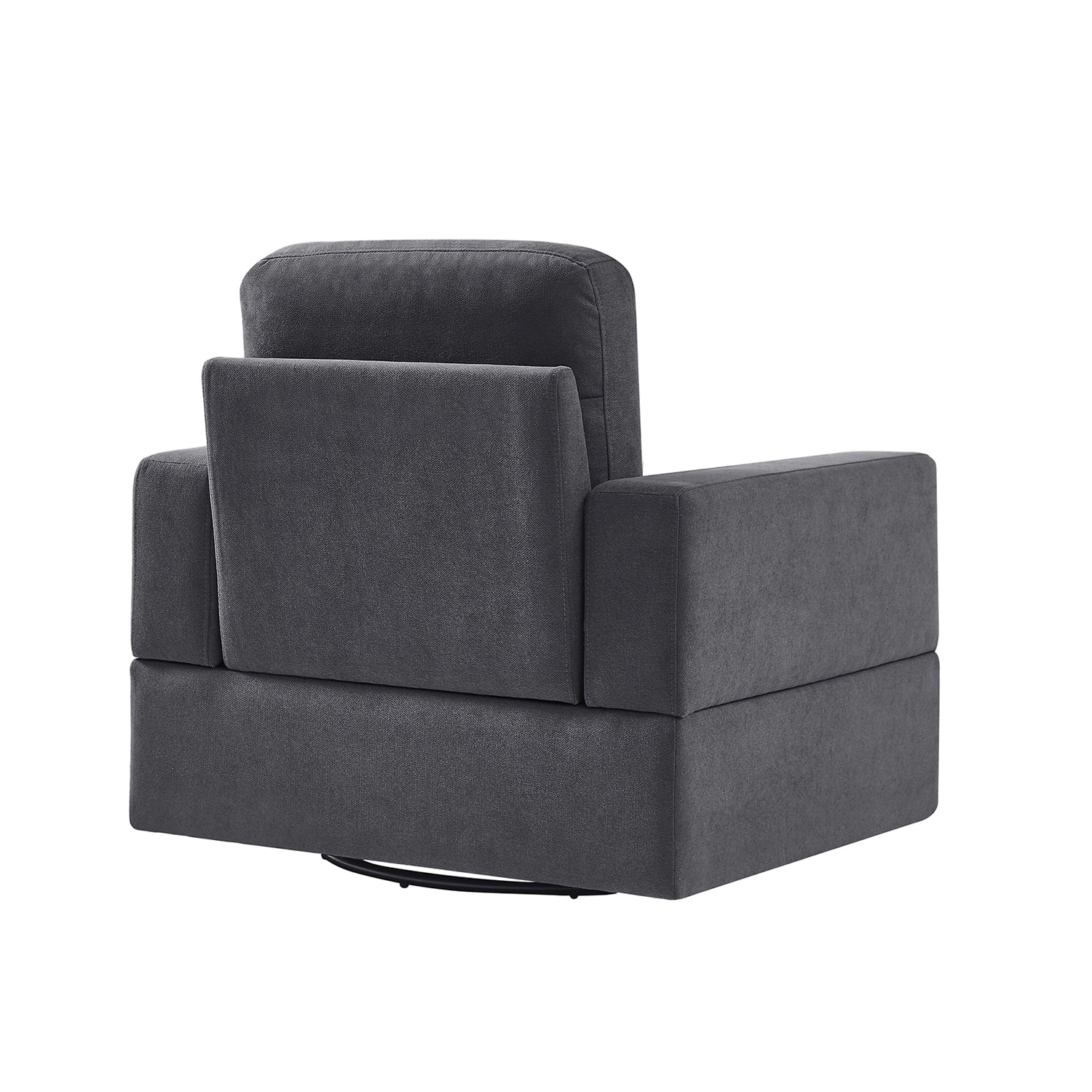 Kadyn Upholstered Swivel Barrel Chair, Swivel Chairs for Living Room, Swivel Arm Chair for Bedroom, Grey