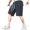 Gray, variant on Wyobmus Cargo Shorts for Men Elastic Waist Drawstring Knee Length Bermuda Shorts Pure Color Bubble Wrinkled Streetwear Hip-Hop Short Pants S-3X Black