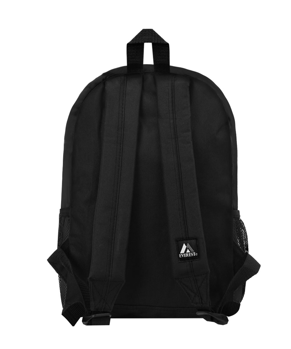Everest Unisex Casual Backpack with Side Mesh Pocket, Black - image 3 of 4