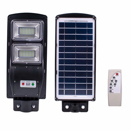 Akoyovwerve 60W 120-LED Sensoring Security Lights Outdoor Solar Light with Remote Controller and Radar Built-In Sensor