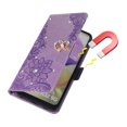thumbnail image 4 of Dteck Compatible with Galaxy A52 Case, Folio Magnetic Hand Strap Case, Wallet Card Slot Bling Love Flower Pattened Diamond Crystal Case With Kickstand for Samsung Galaxy A52 5G/4G,
Purple, 4 of 7