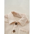 thumbnail image 5 of Musuos Little Boys Casual Shorts Set, 2Y 3Y 4Y 5Y 6Y Short Sleeve Button-down Shirt with Elastic Waist Shorts Summer Outfit, 5 of 10