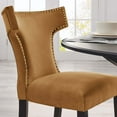 thumbnail image 4 of Side Dining Chair, Nailhead, Set of 2, Brown, Velvet, Modern Contemporary, Kitchen Room Cafe Bistro Restaurant Hospitality, 4 of 10