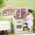thumbnail image 4 of Qaba Play Kitchen Set for Kids, Kids Kitchen Playset, Ages 3+, White, 4 of 10