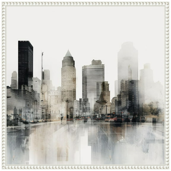 Amanti Art New York Layered Urban I Framed Canvas Wall Art Print