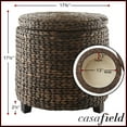 thumbnail image 7 of Casafield 17" Round Storage Ottoman with Lid - Espresso, Handwoven Footstool for Living Room, Bedroom, Bathroom, Home Office, 7 of 7