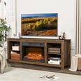 thumbnail image 2 of SYNGAR TV Stand with Fireplace, Modern TV Cabinet for TVs up to 65 inch, Electric Fireplace TV Stand with Storage, Entertainment Center Console Table, for Living Room Bedroom, Brown, D4926, 2 of 12