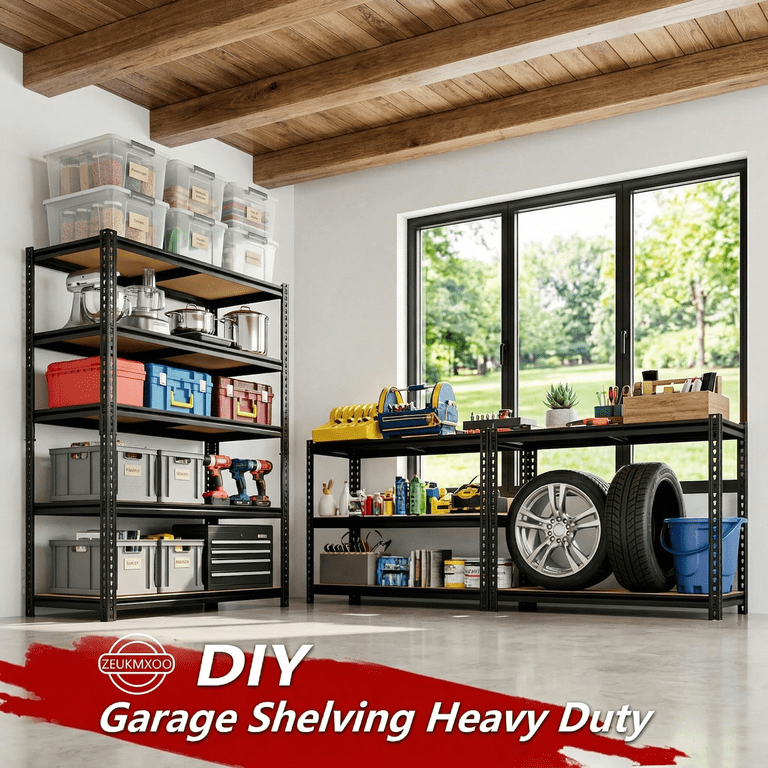 Uberlyfe Heavy-Duty 5-Tier Metal Shelving, 60"H photo 6
