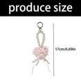 thumbnail image 3 of Trendy Plush Keychain Charm with Embroidered Lace Heart Pearls Detailing for Fashionable Accessories Girls Bag Pendant, 3 of 8