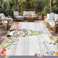 thumbnail image 2 of Gnomes Easter Outdoor Rug for Patio/Deck/Porch, Non-Slip Large Area Rug 4 x 6 Ft, Eucalyptus Spring Floral Eggs Wooden Indoor Outdoor Rugs Washable Area Rugs, Reversible Camping Rug Carpet Runner, 2 of 8