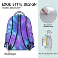 thumbnail image 5 of Purple and Blue Tie Dye Pattern Backpack for School, Cute School Bag with Adjustable Shoulder Straps and Padded Back, 15.3"x11"x7.1", 5 of 5