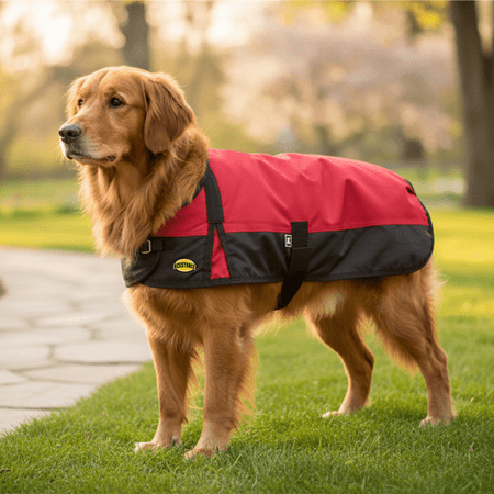 Resistance Turnout Dog Blanket 600D Waterproof Dog Coat with 50 GSM Fill Shoulder Gusset & Quick Grip Belly Band
