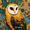 Barn Owl, variant on UXIEQU 2D Flat Leopard Tropical Bath Wall Art, Jungle Monstera Leaves Exotic Animal Print, 15.75x11.81 Inches Home Wall Decor