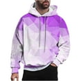 thumbnail image 2 of Sudadera con capucha para hombre, estilo casual, con cuello redondo, estampado, manga larga, blusa de poliéster, 2 of 5