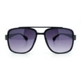 thumbnail image 3 of Mens Luxury Oversized Rectangular Designer Fashion Racer Plastic Sunglasses Matte Black - Smoke, 3 of 6
