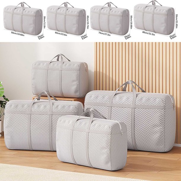 Bolsa De Almacenamiento Bolsa de almacenamiento de gran capacidad con asas reforzadas para mantas,ropa y mudanzas. Organizador plegable para viajes y el hogar (1 pieza). Rkxzt
