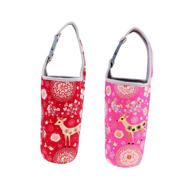 2 soportes para vasos, tazas de café, portavasos reutilizable, funda para bebidas, para senderismo al aire libre, pesca, mochilero rojo y rosa Soledad none