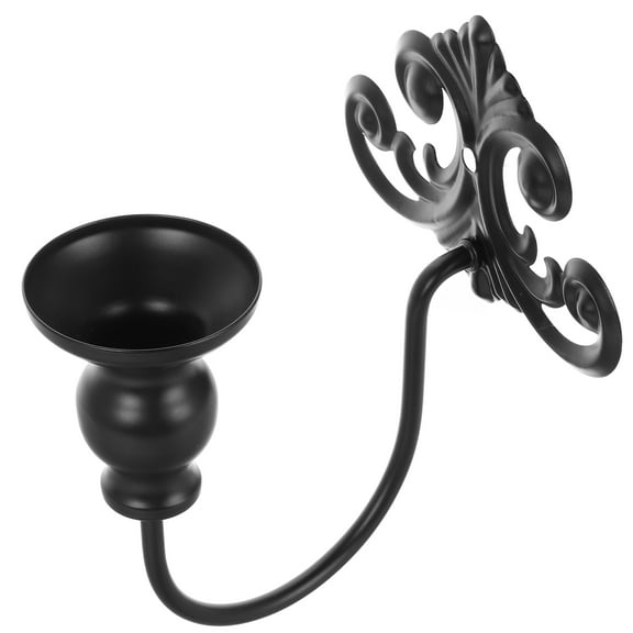 BESTYASH Candlestick Holders Wall Candle Sconces Sleek Design Black 1Set
