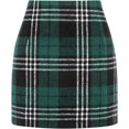 thumbnail image 2 of Falda a cuadros de cintura alta para mujer Verde (Green 01) M Verde (Green 01) M Xishao ropa, 2 of 2