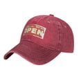 thumbnail image 3 of DouZhe Réglable Lavé Coton Casquette de Baseball - Entrée Ouverte Signe Imprime Vintage Papa Chapeau Unisexe Casquettes de Sport (Rouge), 3 of 6