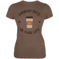 thumbnail image 1 of Halloween Pumpkin Spice Up Your Life Juniors Soft T Shirt, 1 of 1